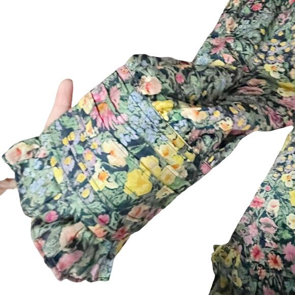LOVESHACKFANCY Lorencia Maxi Dress Night Sky Glow Floral Multicolor S/M 6-8 NWT - Picture 8 of 12